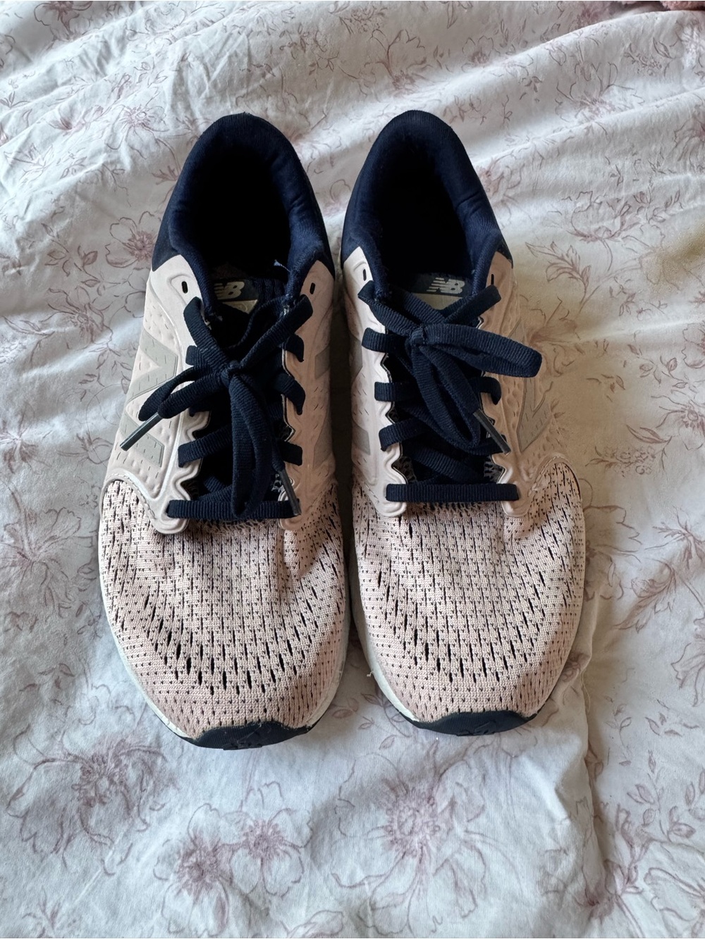 New Balance Women's Pink and Navy Athletic Running Shoes